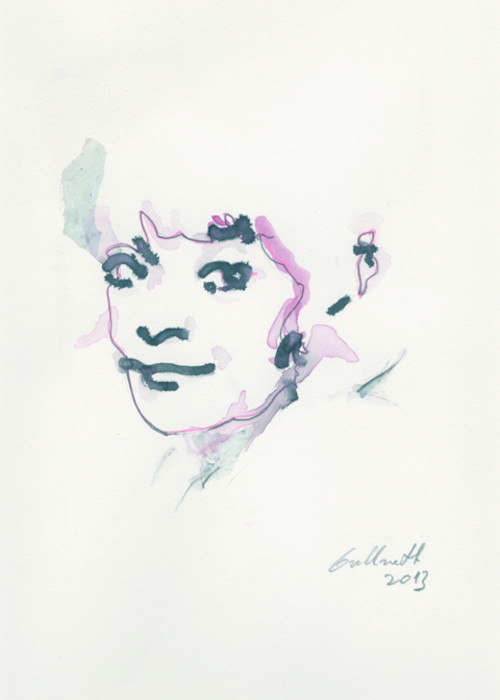 Porträt von Josefin Platt Zeichnung von Uwe Grellneth