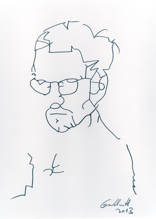 Porträt von Nico Holonics Zeichnung von Uwe Grellneth