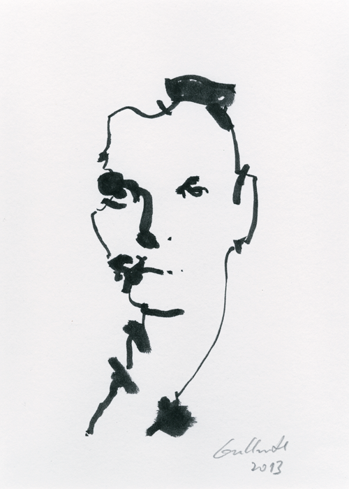 Porträt von Vincent Glader Zeichnung von Uwe Grellneth