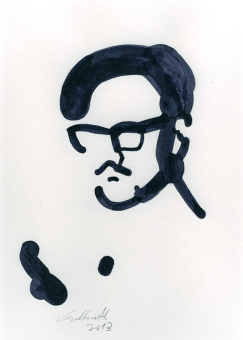 Porträt von Nico Holonics Zeichnung von Uwe Grellneth